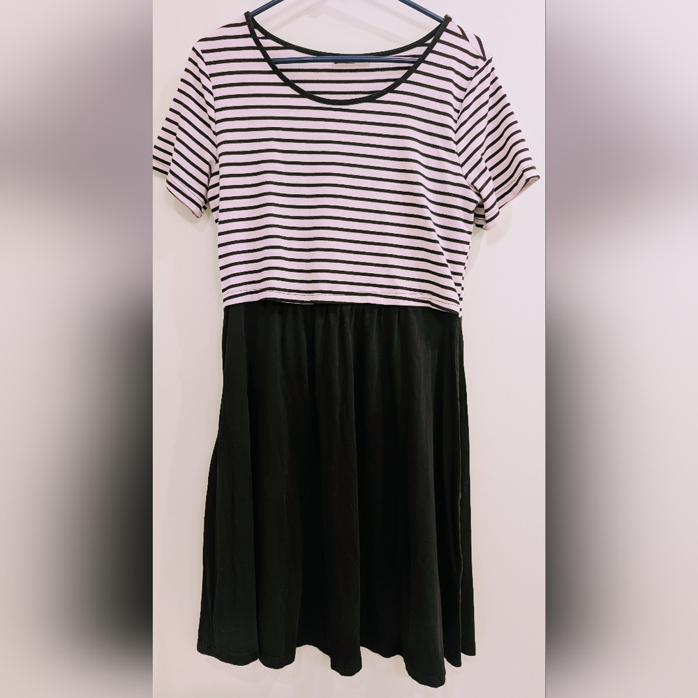 Striped Black and White Kids Dress